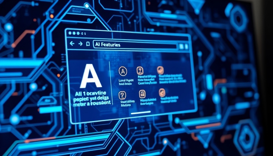 AI Browser Features in a futuristic digital interface display.