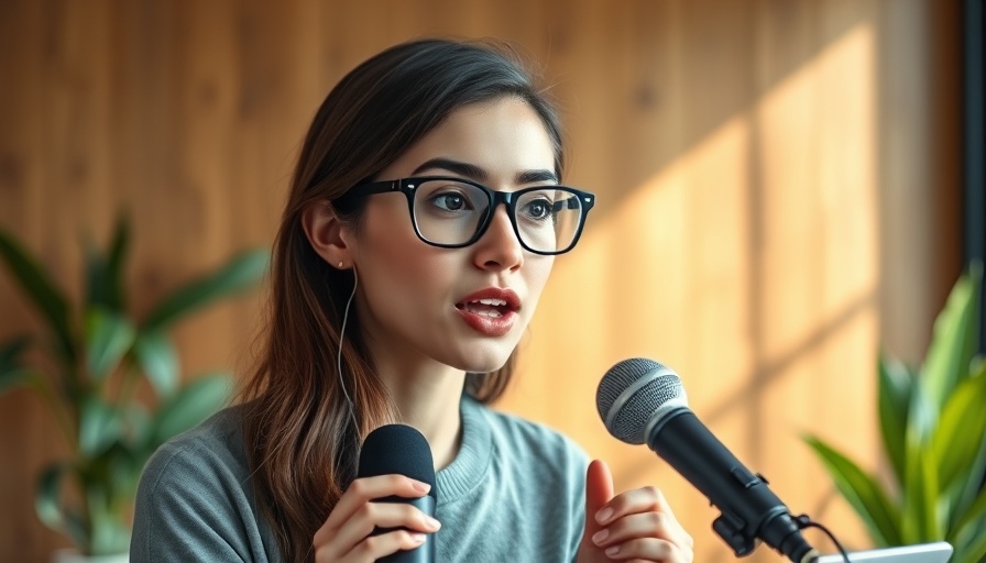 Young woman in studio speaking for San Antonio News.