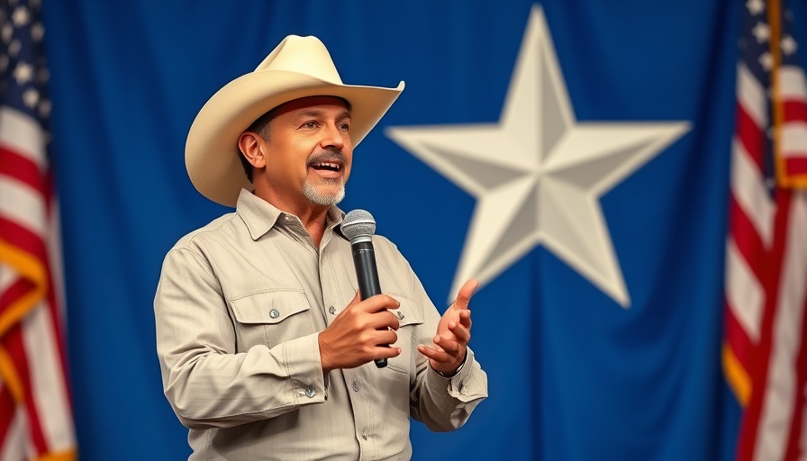 Dynamic speaker in hat on stage at Texas Travel Stories event