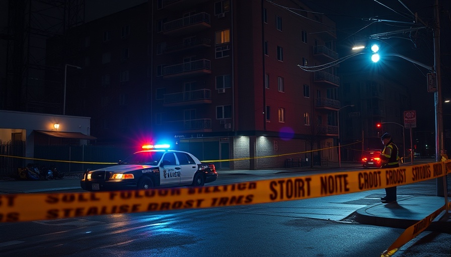 Houston news: Police car and tape in nighttime emergency scene.