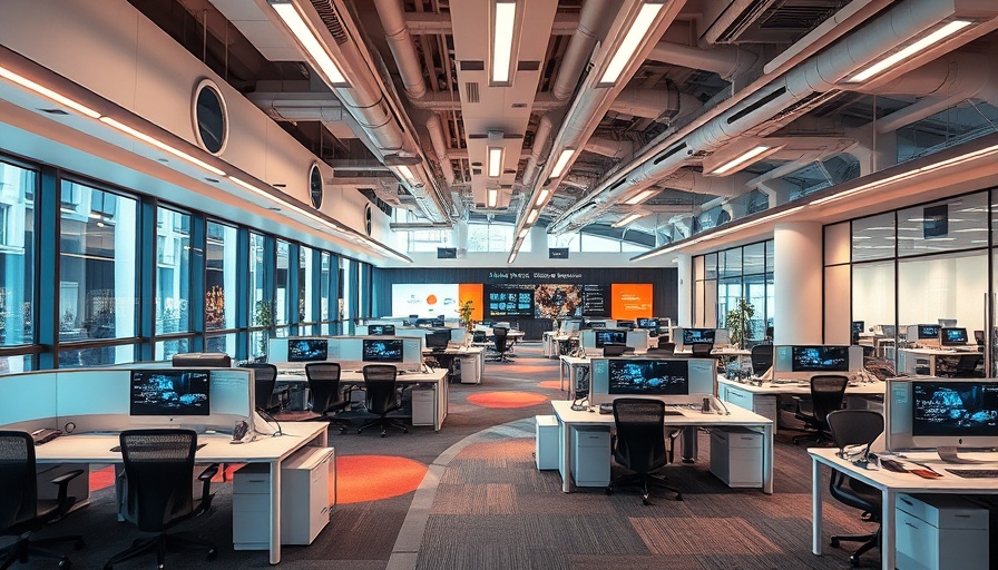 Modern office space featuring ergonomic workspace for organization redesign.