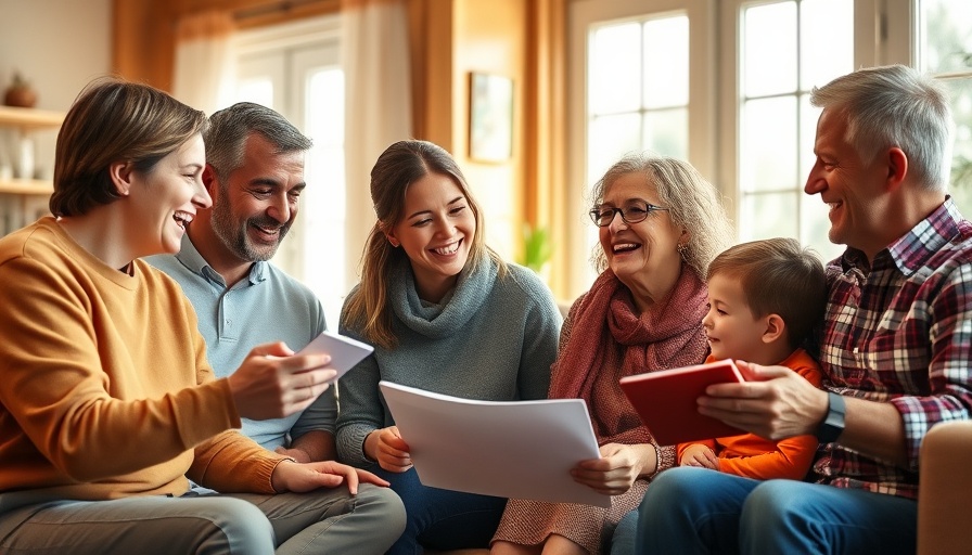 Family brainstorming session for business success in cozy setting.