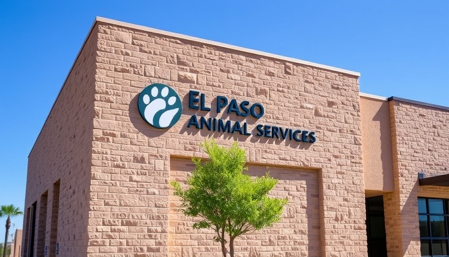 El Paso Animal Services community shelter building exterior.