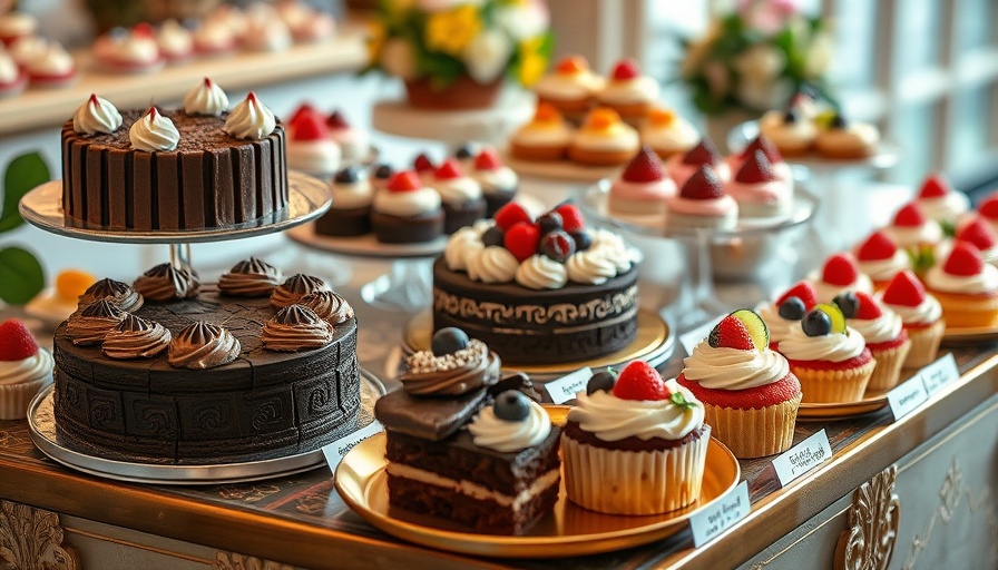 Assorted desserts for National Dessert Day on an elegant display table.