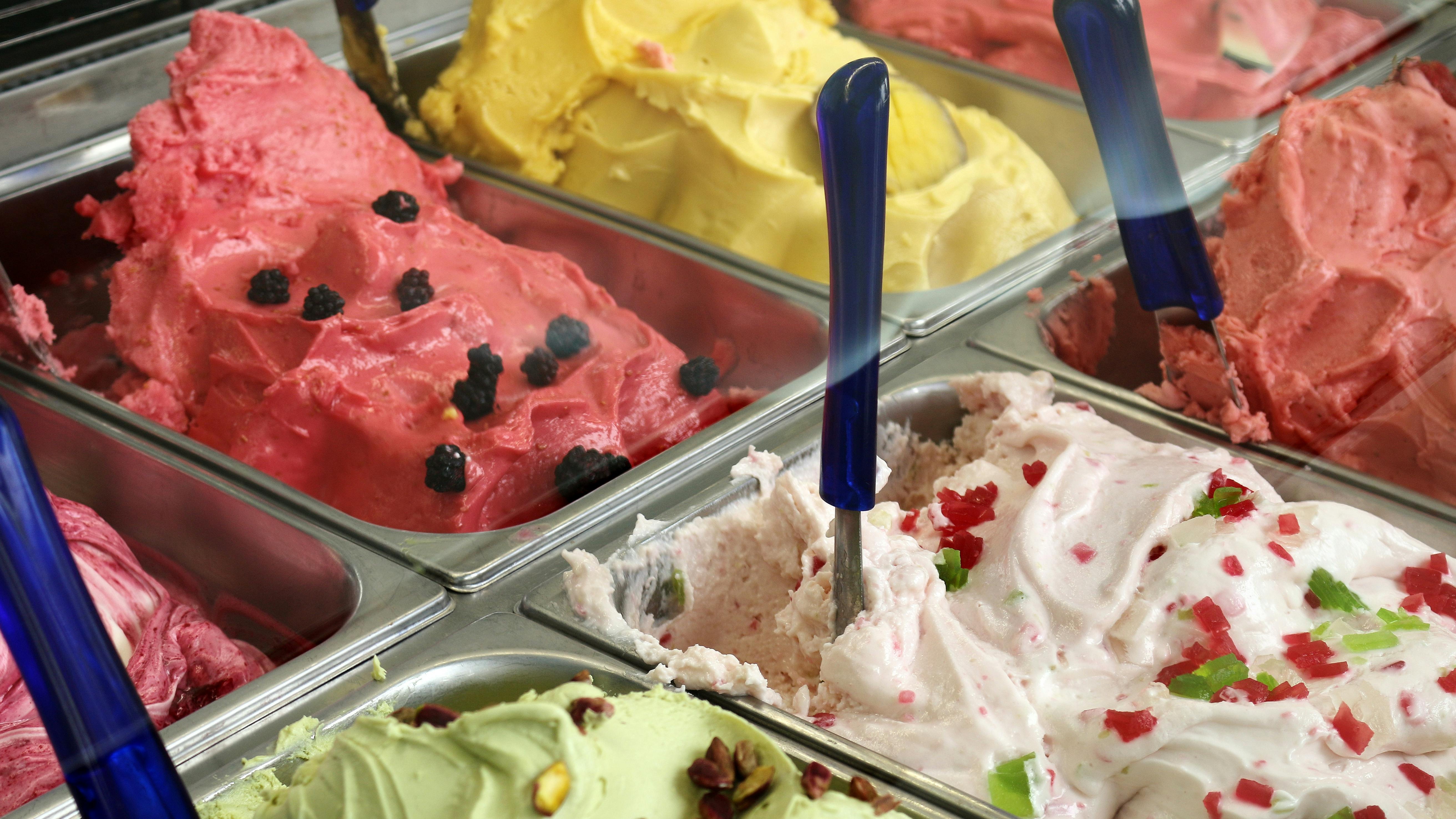 variety of ice creams.