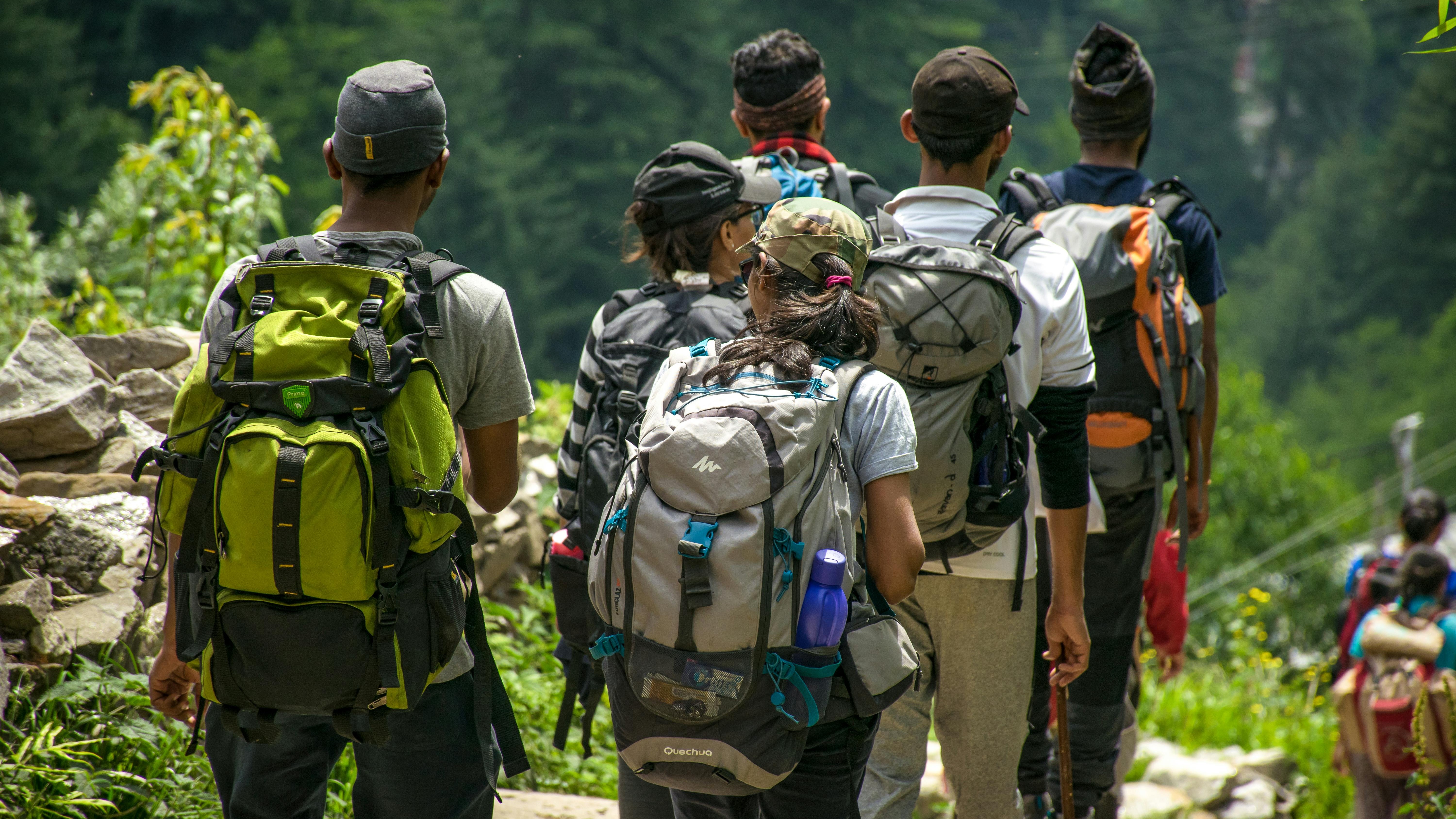 group of people hiking
