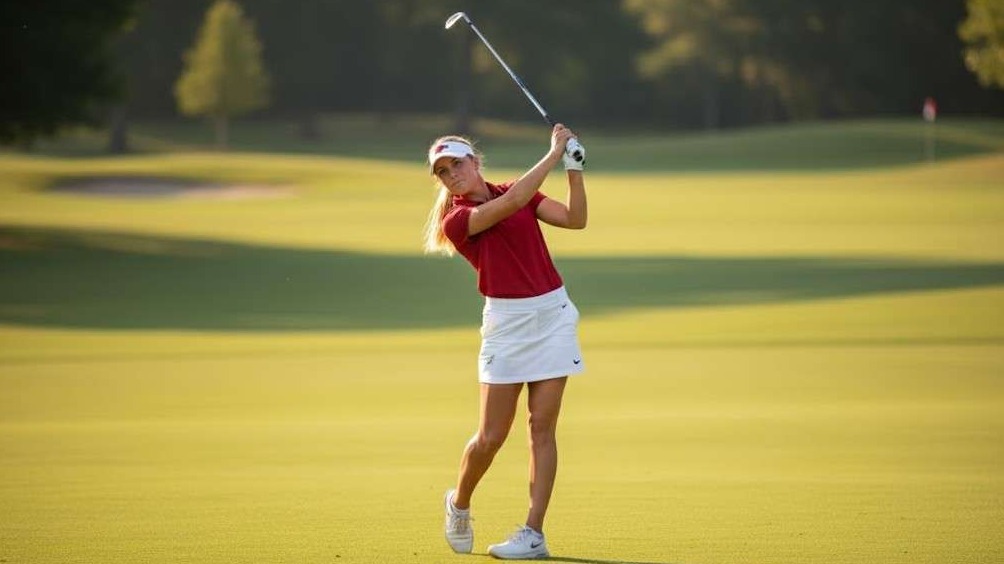 Animal headcover on Titleist driver, Arkansas women's golf team.