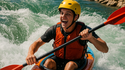 Kayaking White water at WOKA waterpark Watts OK - Northwest Arkansas Day Trips