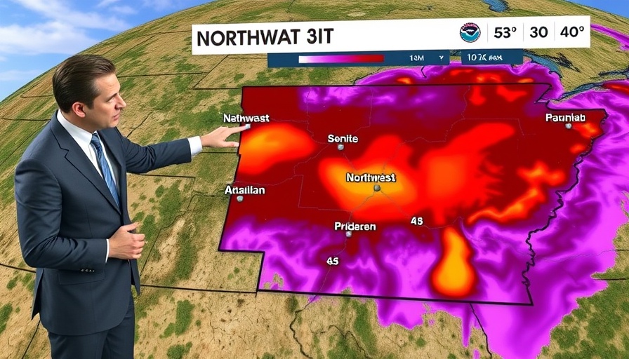 Triple digit heat indexes forecasted for Northwest Arkansas on map.