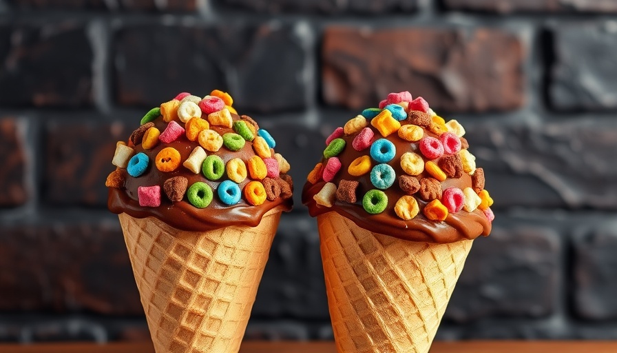 Best Ice Cream in Northwest Arkansas: Colorful topped cones.