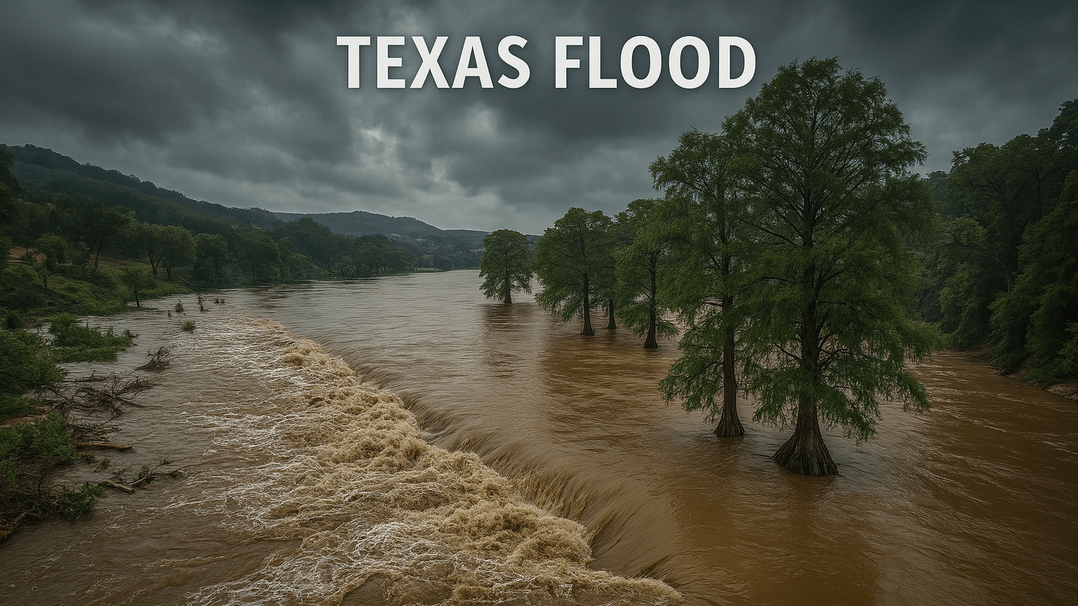 Texas flooding rushing waters