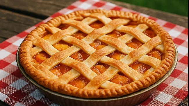 Lattice peach pie at the Johnson County Peach Festivall