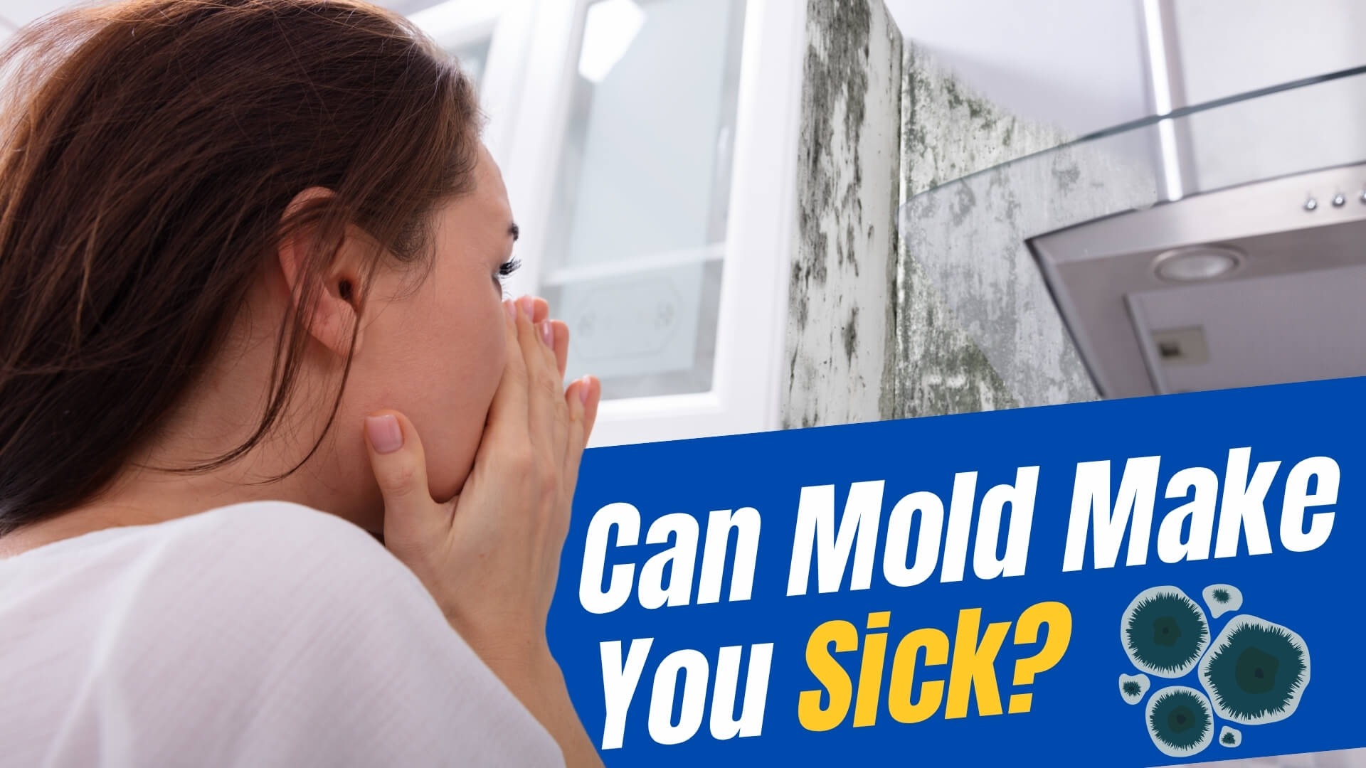 woman smell indoors, illustrating mold concerns.