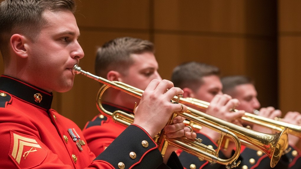 Marine Band musicians performing at a concert