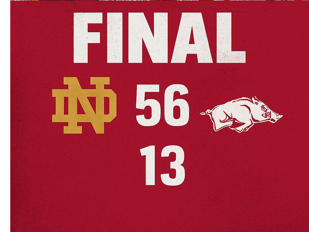 Arkansa Crusched 56-13 at home versus Nore Dame