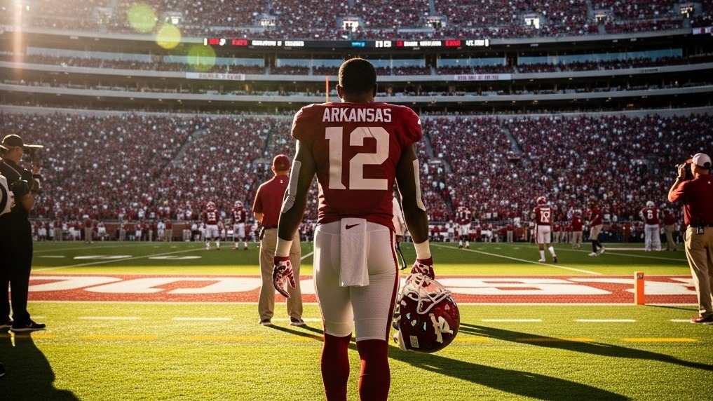 Mason Ball Arkansas football target in action on field