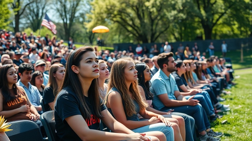 Charlie Kirk leads university students in a solemn memorial service, highlighting political violence.