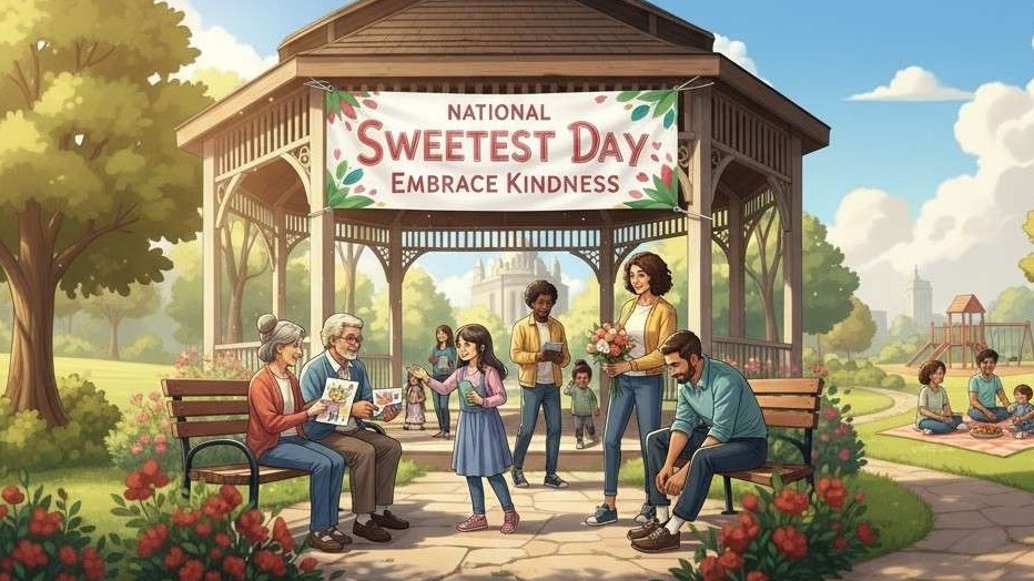 Hands holding red heart for National Sweetest Day celebration.