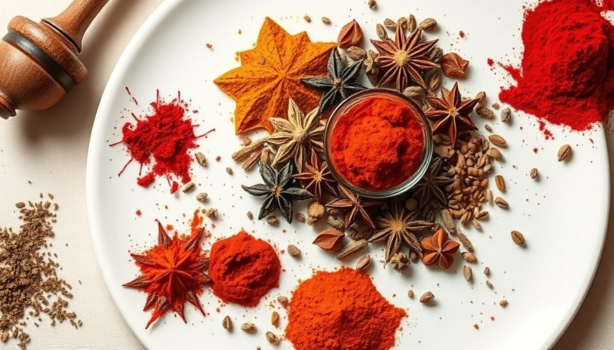 Homemade Moroccan spice blend on a white plate.