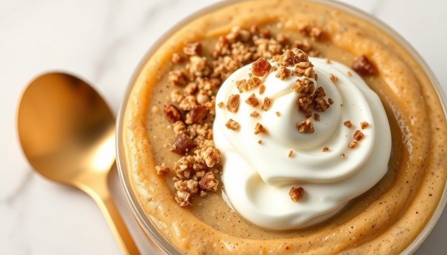 Protein-packed pumpkin chia pudding with whipped cream.