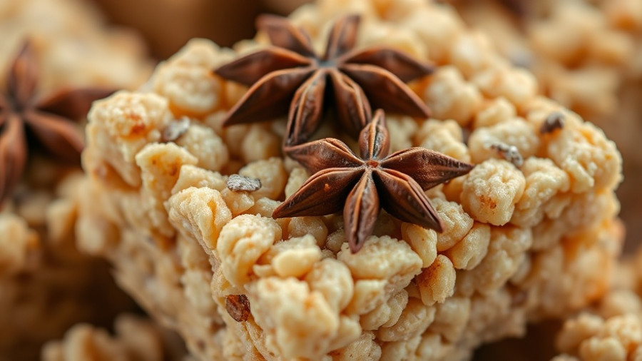 Brown Butter Chai Rice Krispie Treats with star anise topping.