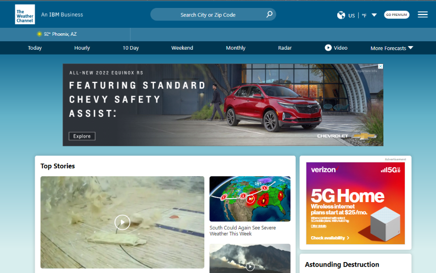 ads on weather channel