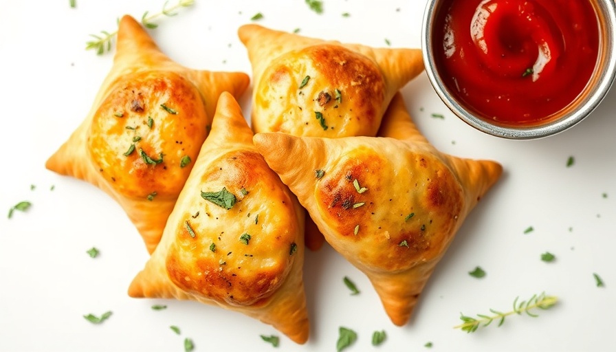 Delicious high-protein pizza hot pockets with marinara.