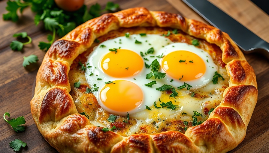 Quick and healthy savory breakfast galette with eggs.
