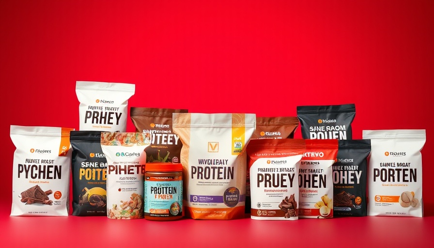 Best protein powders for weight loss displayed against a red background.
