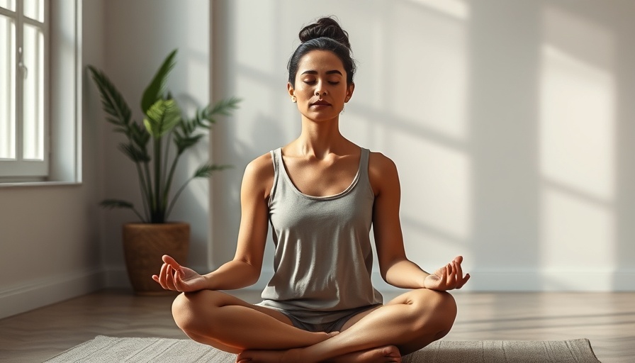 Meditation for balancing the nervous system: woman meditating indoors peacefully.