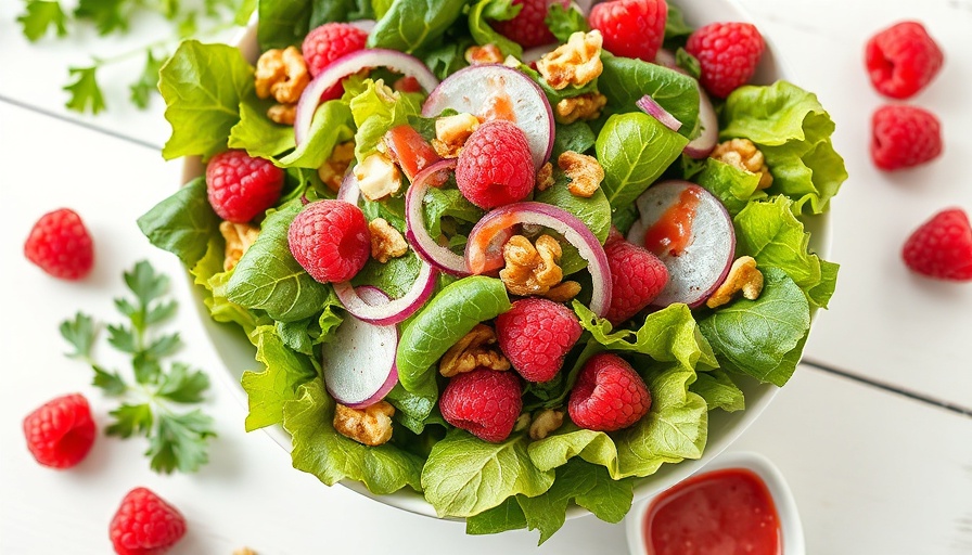 Fresh salad with raspberry vinaigrette dressing recipe
