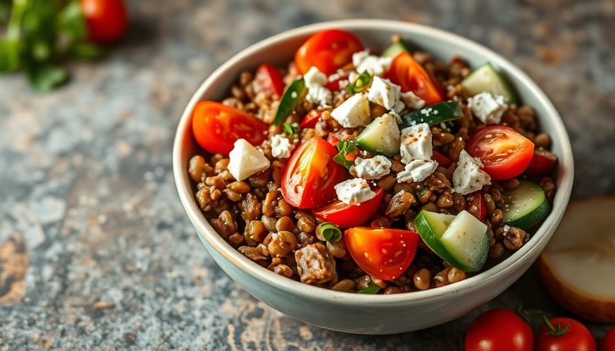 Healthy Lentil Salad Recipe with vibrant vegetables in a rustic bowl.