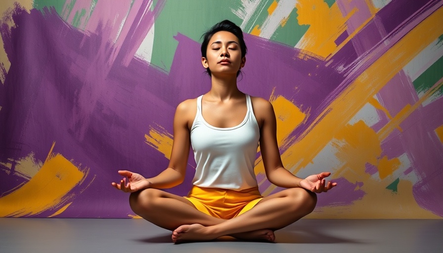 Tranquil meditation scene with abstract colors, transformative self-care lessons.