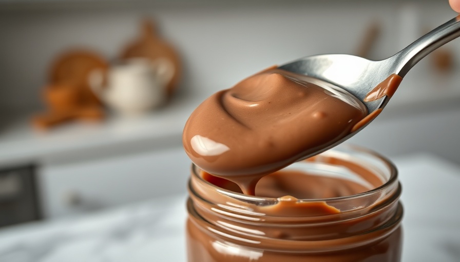 Close-up of homemade magic shell scooped from jar
