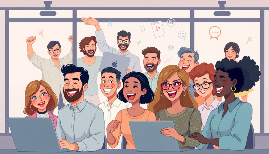 Illustration of colleagues interacting, representing workplace friendship and emotional wellbeing.