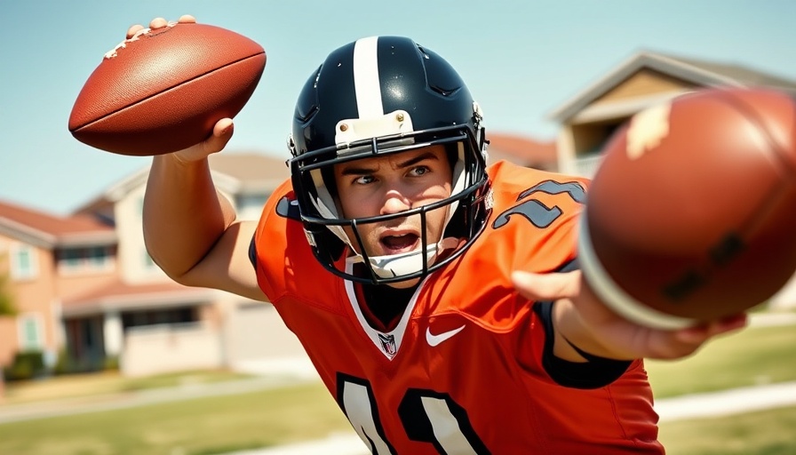 Brighton student signing American football contract, practicing outdoors