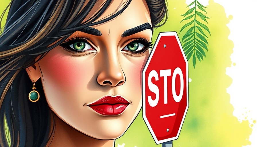 Illustrated woman with stop sign symbolizing Healthy Aging and Longevity.