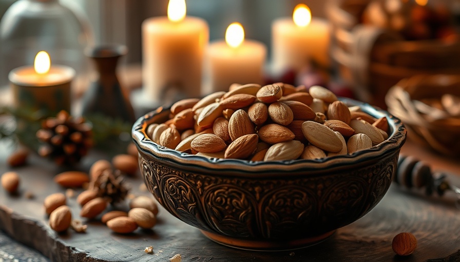 High protein snacks for Navratri in rustic bowl with almonds and spices.