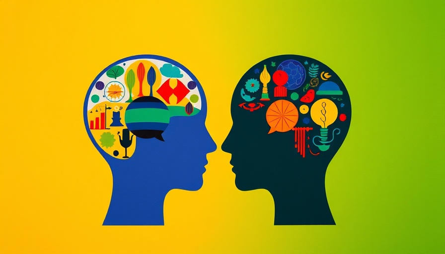 Illustration of neurodiversity and mindfulness with colorful silhouettes.