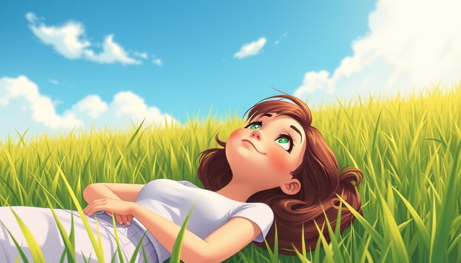 Young woman lying on grass, embracing stillness for better productivity.