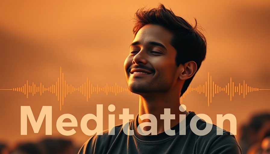 Meditation for clarifying tech motivations with smiling person and wave graphics.