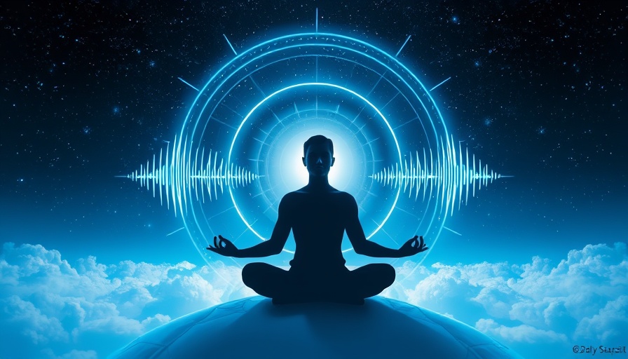 Power of Silence meditation, cosmic background, and soundwave.
