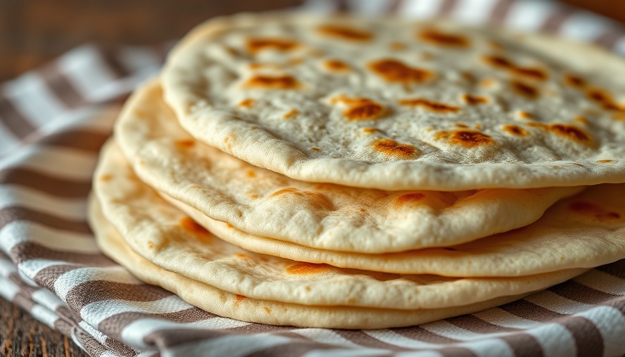 Fresh 2-Ingredient Protein Tortillas stacked on cloth.