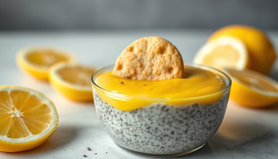 Delicious honey lemon curd recipe with chia pudding in jars.