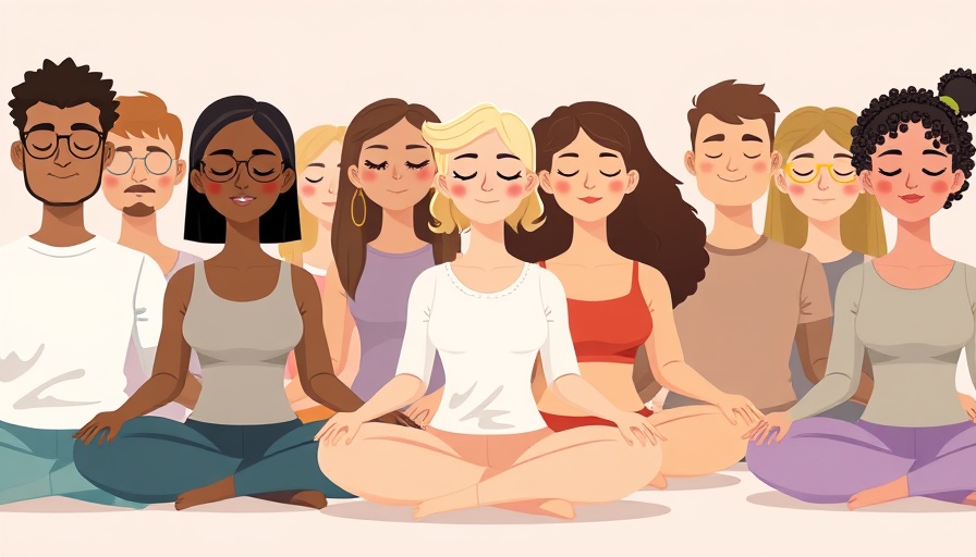 Diverse group meditating illustration for 'What is mindfulness'.