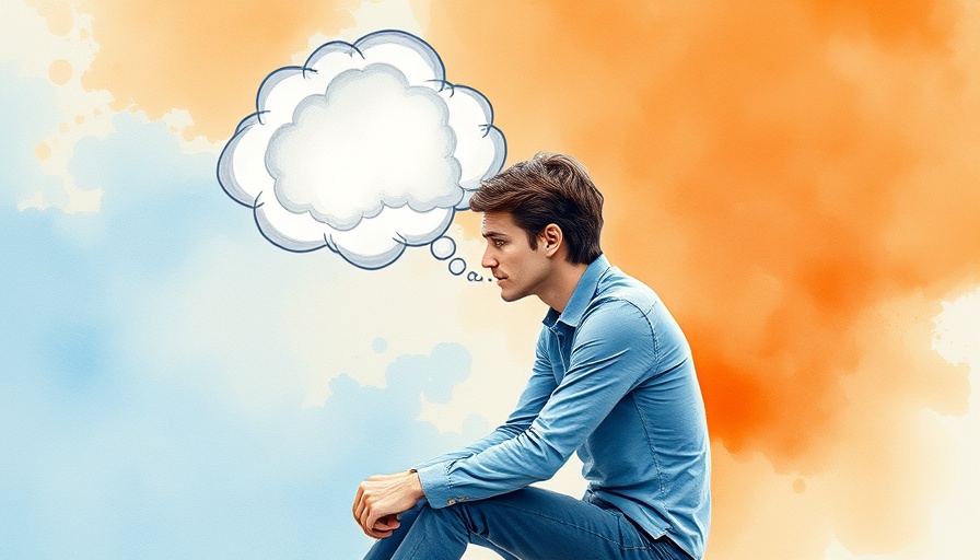 Contemplative man symbolizing overthinking in watercolor style.