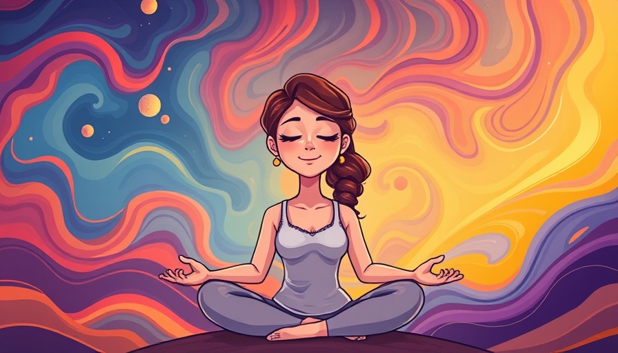 Meditative woman illustration symbolizing balance in healthy aging and longevity.