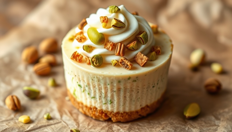Healthy Pistachio Cheesecake Cups with whipped topping