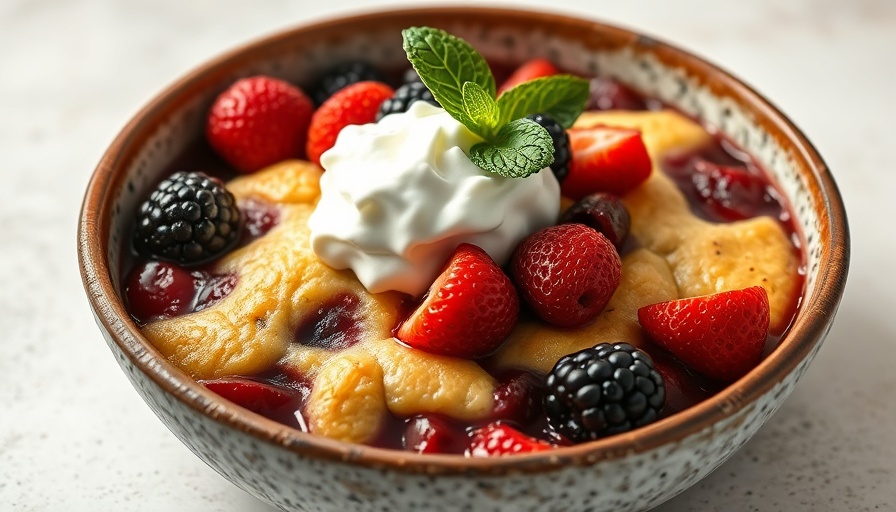 Quick healthy recipes: Fruit cobbler with strawberries and blackberries.