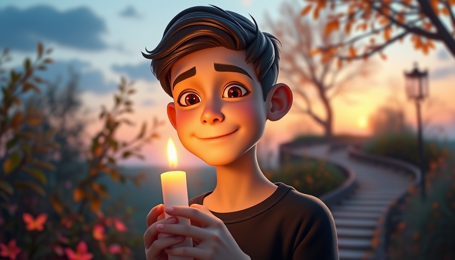 Peace rituals in uncertainty, serene man with candle in nature.